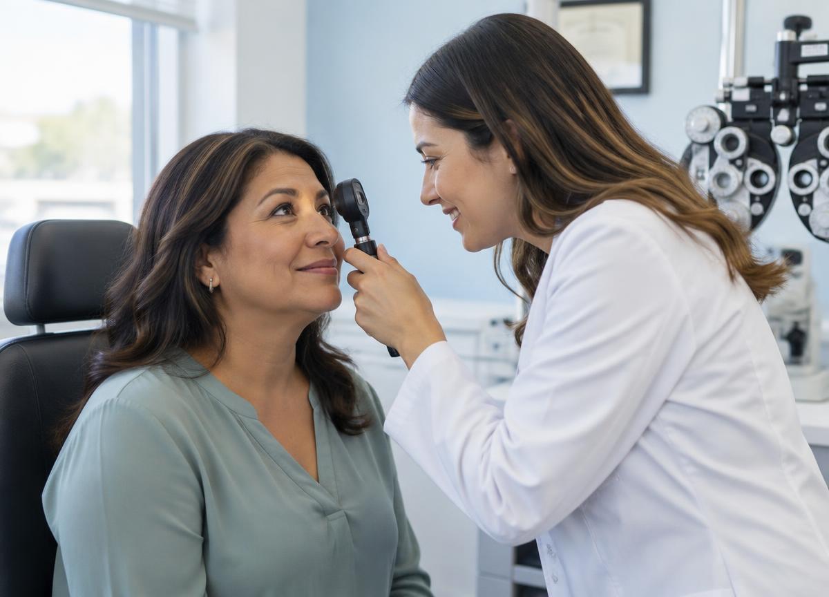 Persona conversando con una profesional de salud